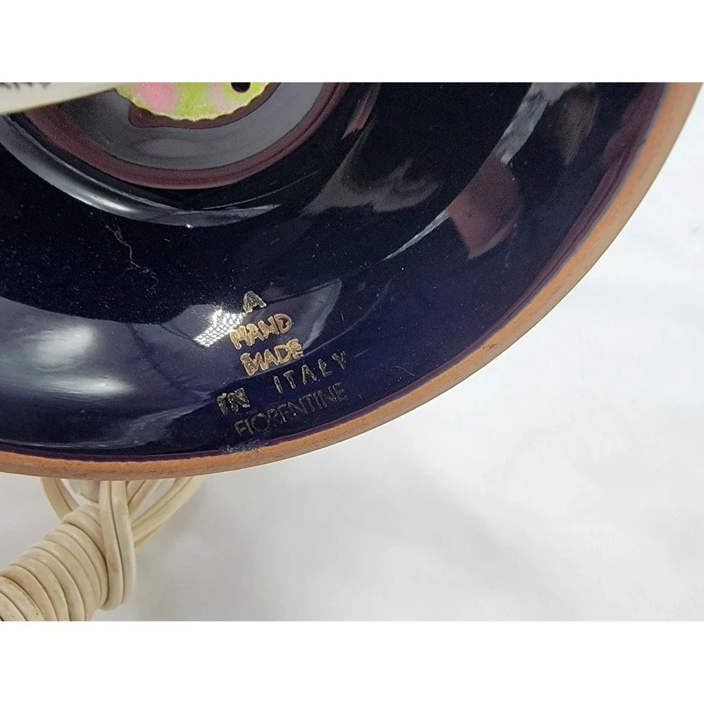 Vtg Murray Feis Florentin Italian Pottery Colbalt Table Lamp #7065 Gilt Brass‎